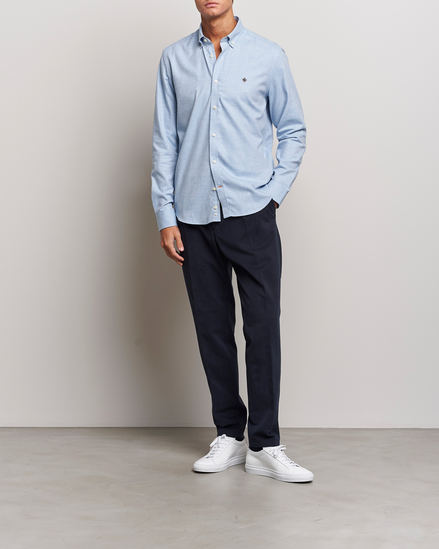 Herre | Skjorter | Morris | Watts Flanell Shirt Light Blue