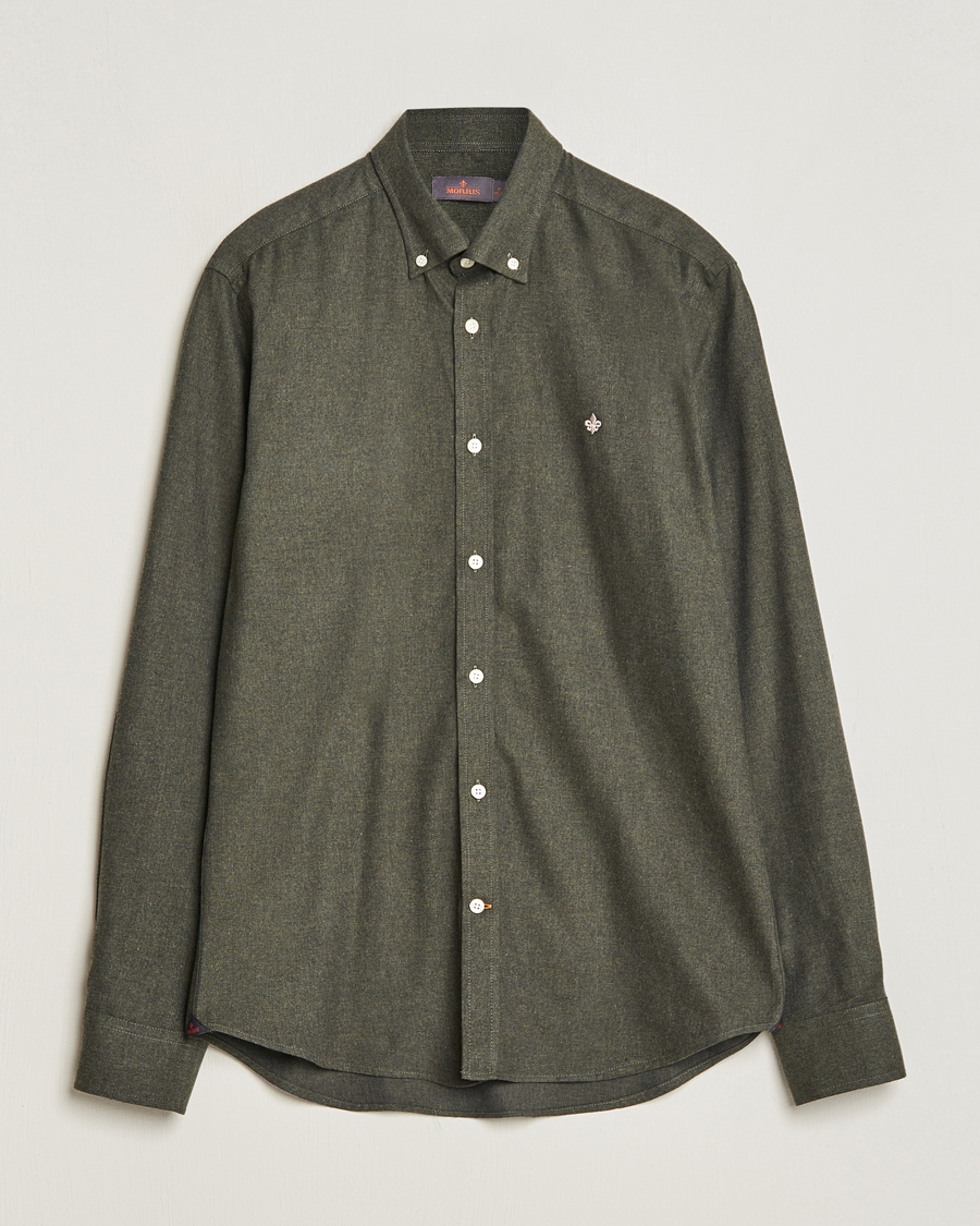 Herre | Skjorter | Morris | Watts Flanell Shirt Olive
