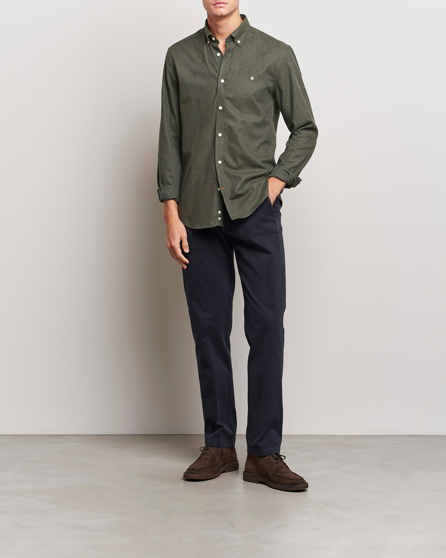 Herre | Skjorter | Morris | Watts Flanell Shirt Olive