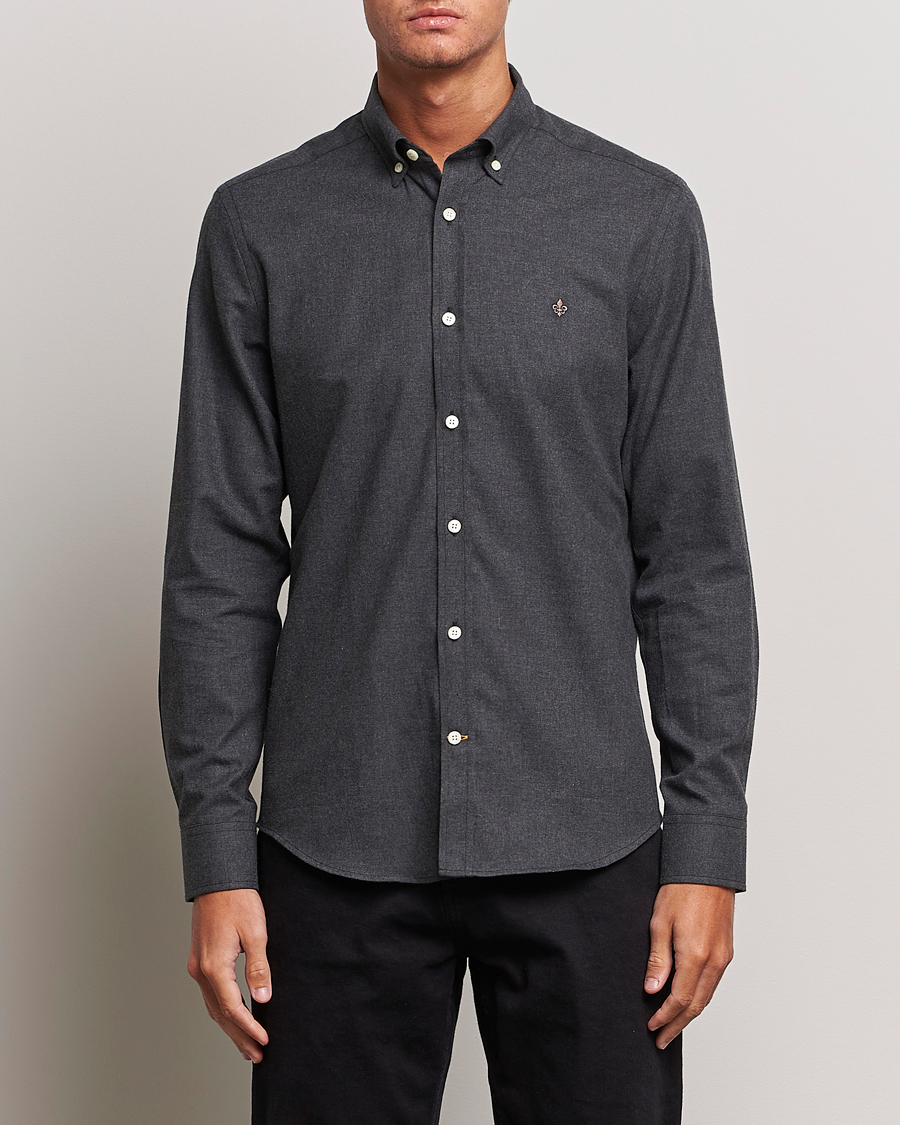 Herre | Skjorter | Morris | Watts Flanell Shirt Dark Grey