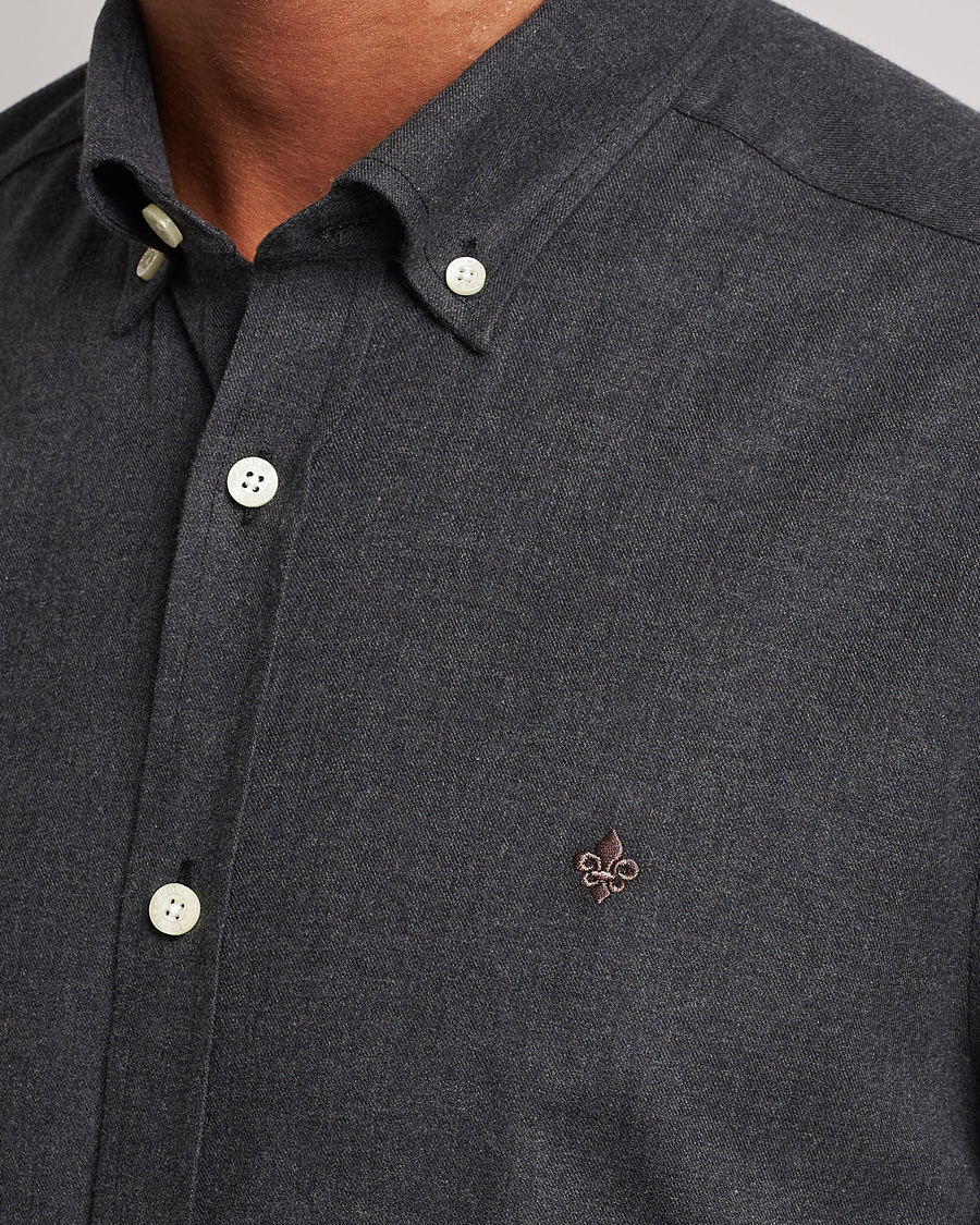 Herre | Skjorter | Morris | Watts Flanell Shirt Dark Grey
