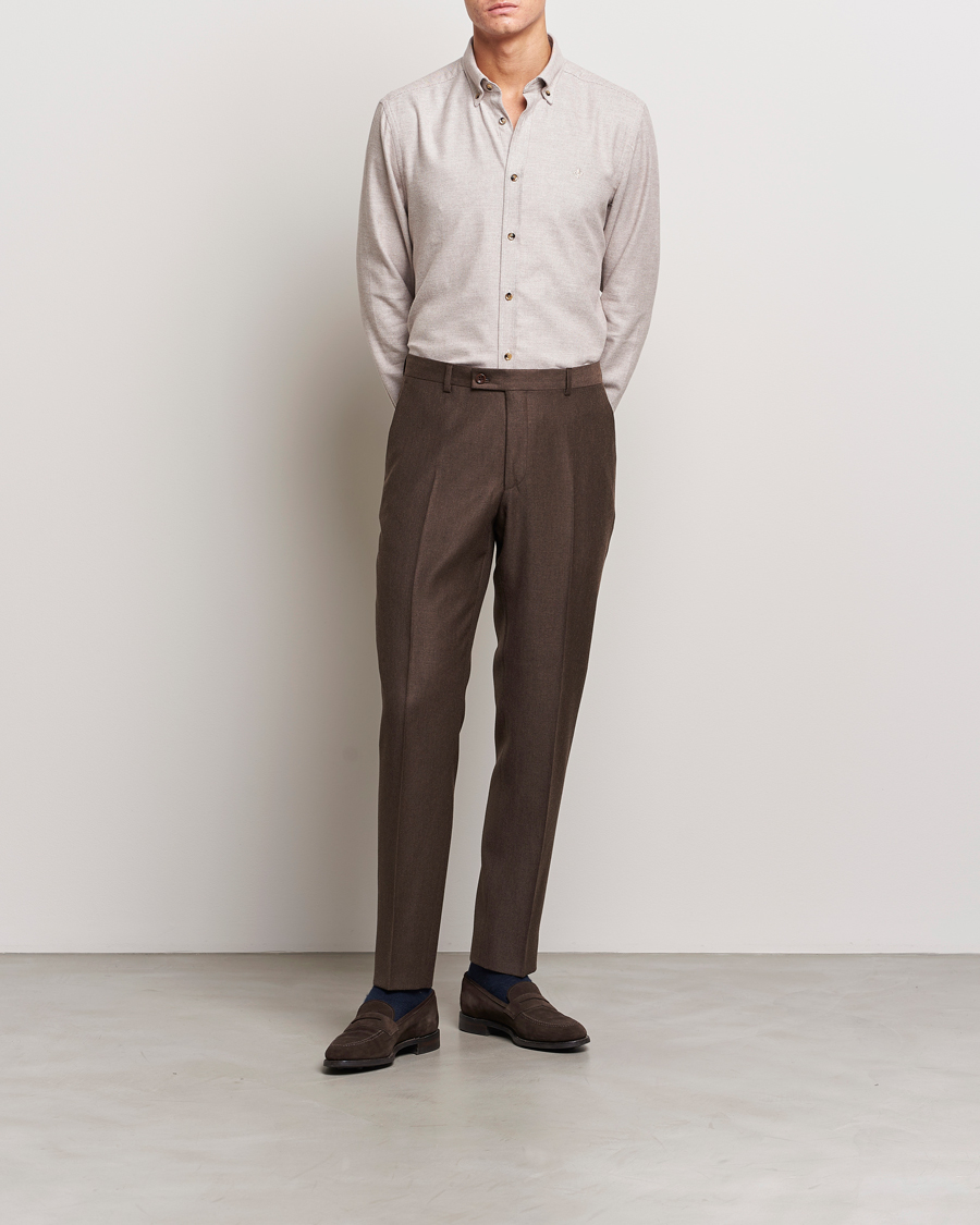 Herre | Skjorter | Morris | Flanell Check Shirt Khaki