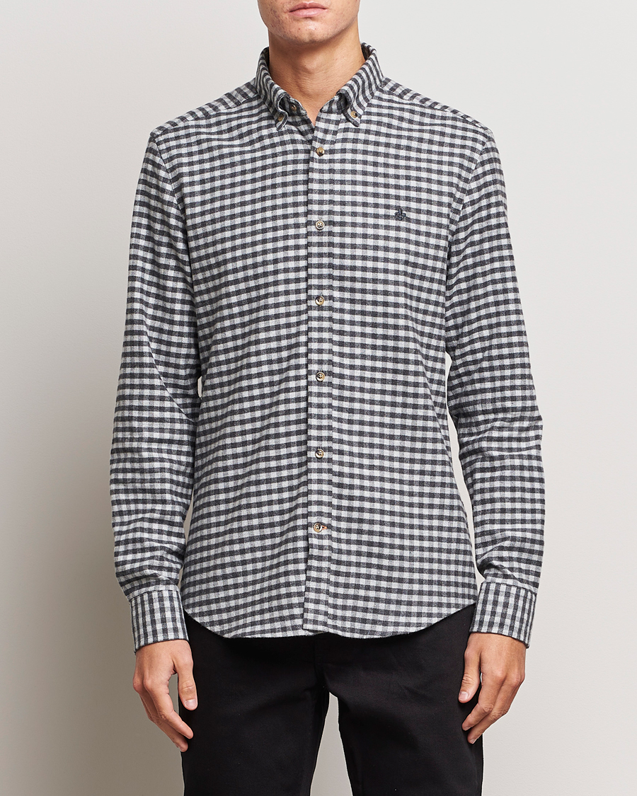 Herre | | Morris | Flanell Check Shirt Grey