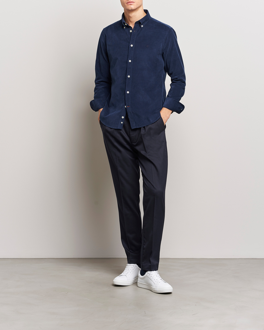 Herre | Skjorter | Morris | Douglas Corduroy Shirt Blue