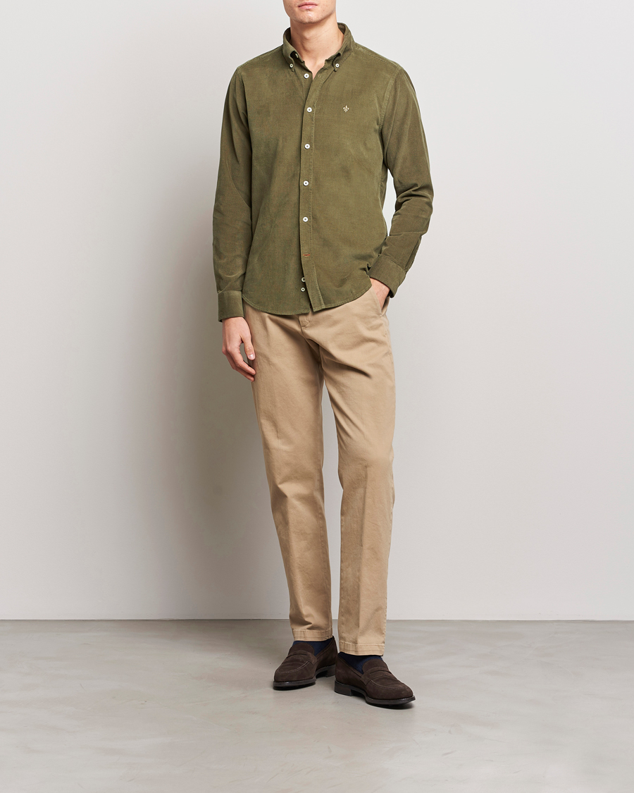 Herre | Skjorter | Morris | Douglas Corduroy Shirt Olive