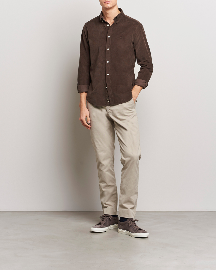 Herre | Skjorter | Morris | Douglas Corduroy Shirt Brown