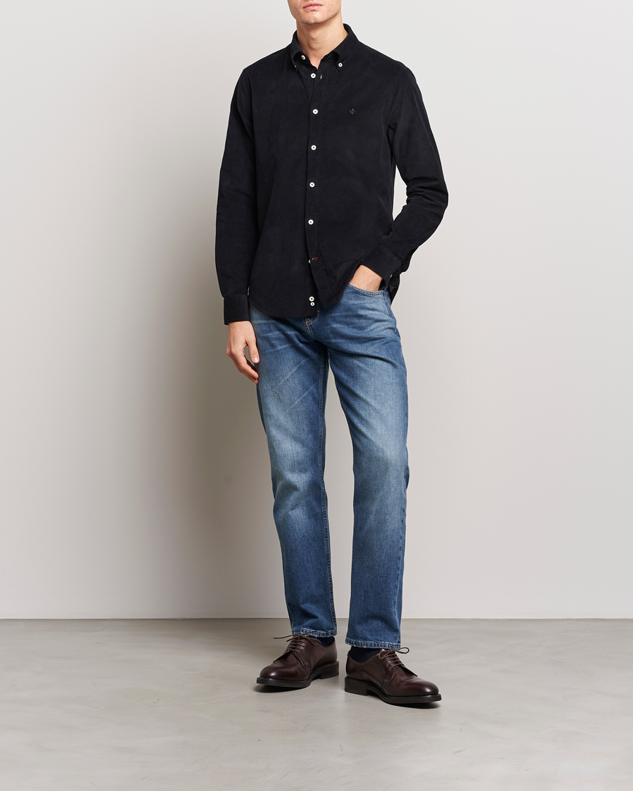 Herre | Skjorter | Morris | Douglas Corduroy Shirt Black