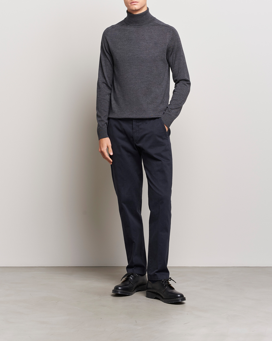 Herre | Gensere | Morris | Merino Rollneck Grey Melange