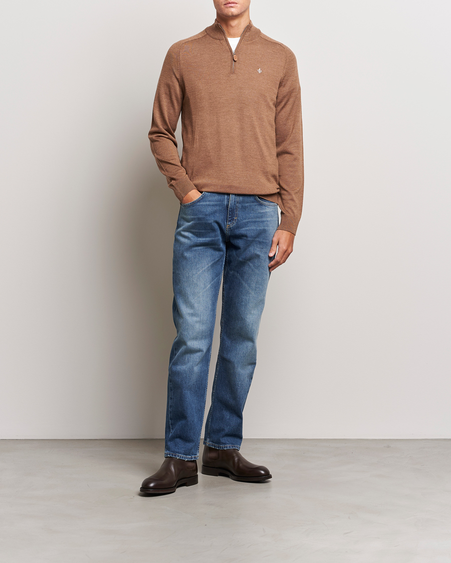 Herre | Gensere | Morris | John Merino Half Zip Camel