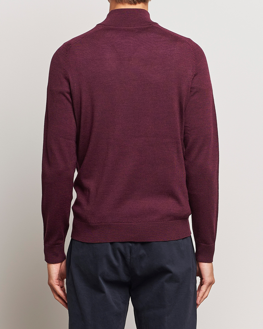 Herre | Gensere | Morris | John Merino Half Zip Wine Red