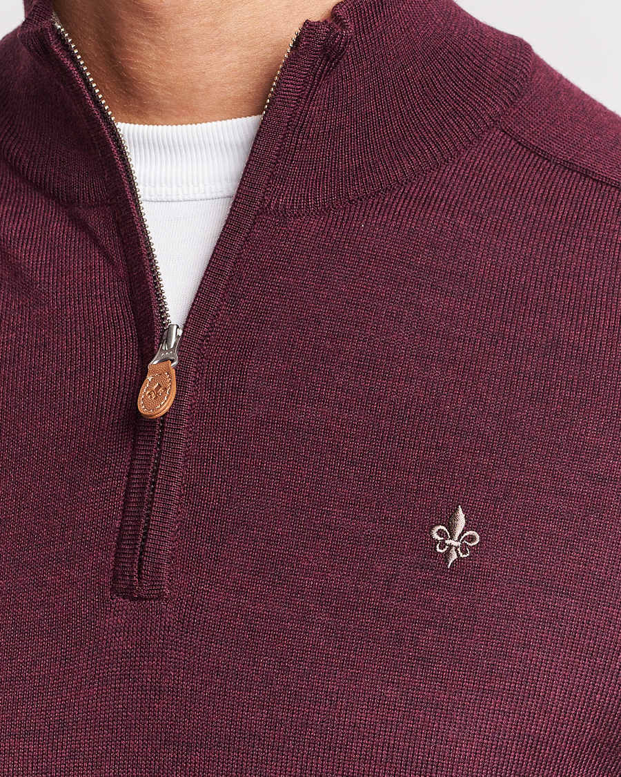 Herre | Gensere | Morris | John Merino Half Zip Wine Red