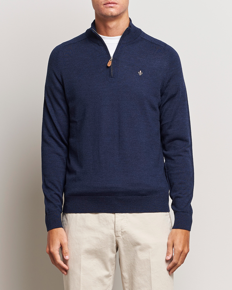 Herre | Morris | Morris | John Merino Half Zip Blue