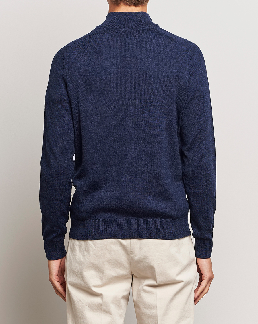 Herre | Gensere | Morris | John Merino Half Zip Blue