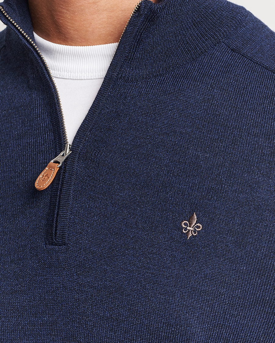 Herre | Gensere | Morris | John Merino Half Zip Blue