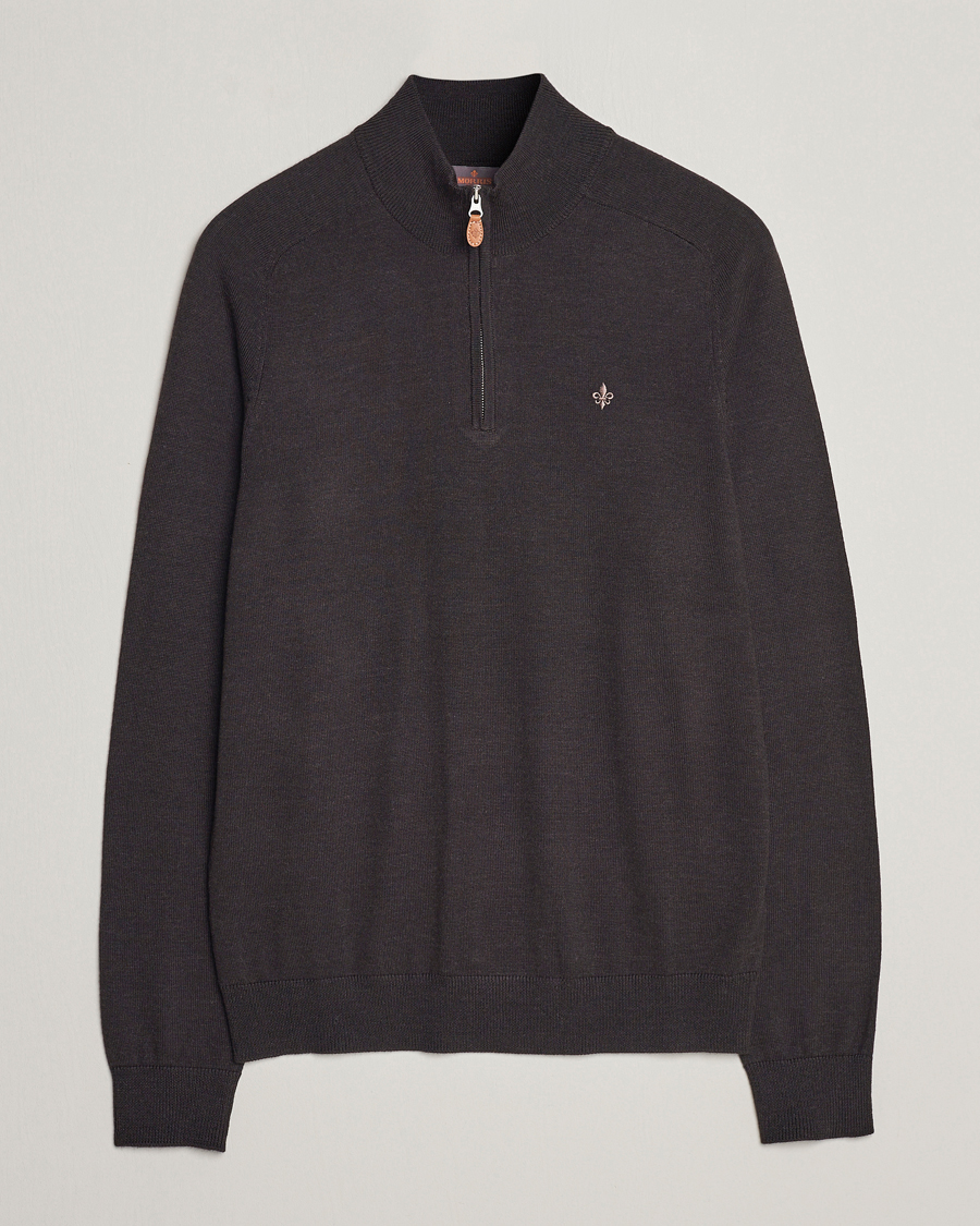 Herre | Gensere | Morris | John Merino Half Zip Brown