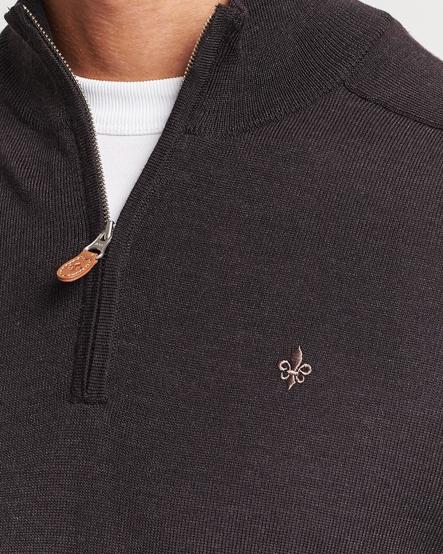 Herre | Gensere | Morris | John Merino Half Zip Brown