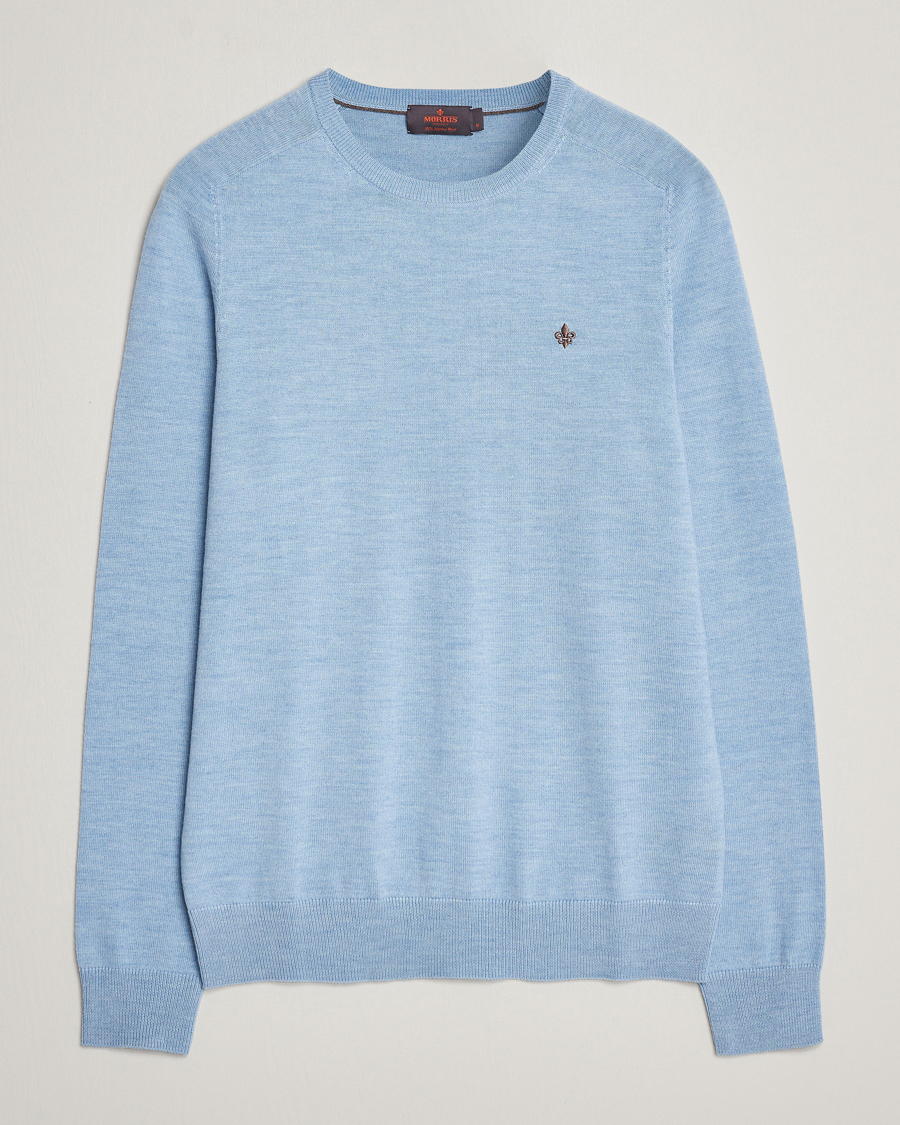 Herre | Gensere | Morris | Merino Crew Neck Pullover Light Blue