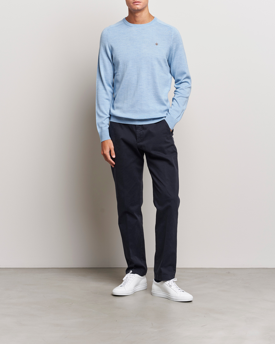 Herre | Gensere | Morris | Merino Crew Neck Pullover Light Blue