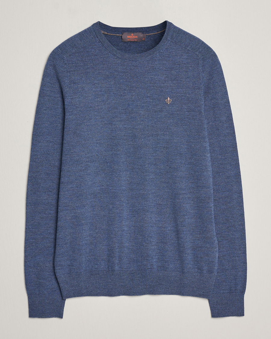 Herre | Gensere | Morris | Merino Crew Neck Pullover Blue