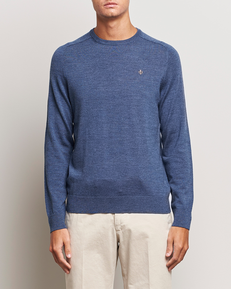 Herre | Gensere | Morris | Merino Crew Neck Pullover Blue