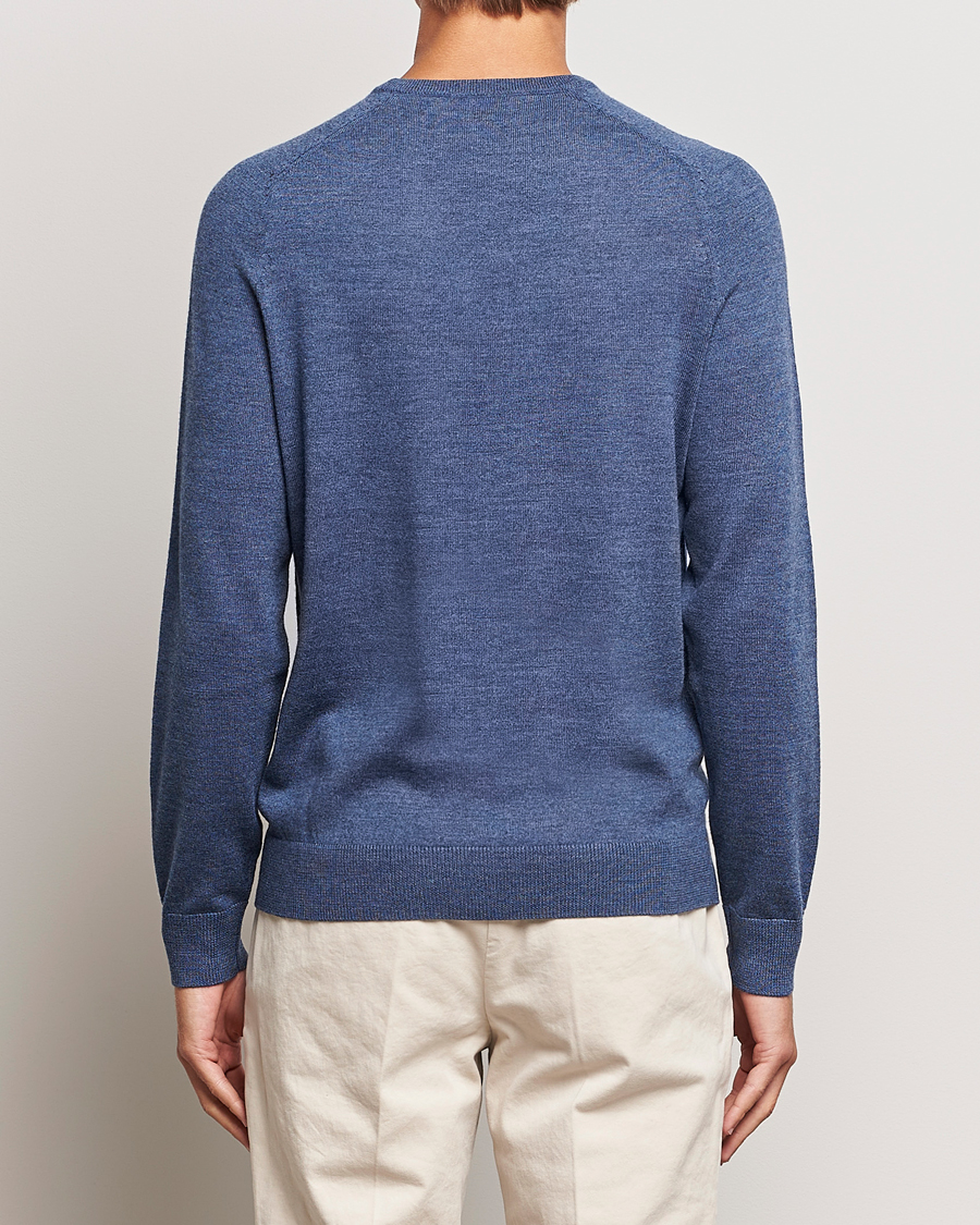 Herre | Gensere | Morris | Merino Crew Neck Pullover Blue