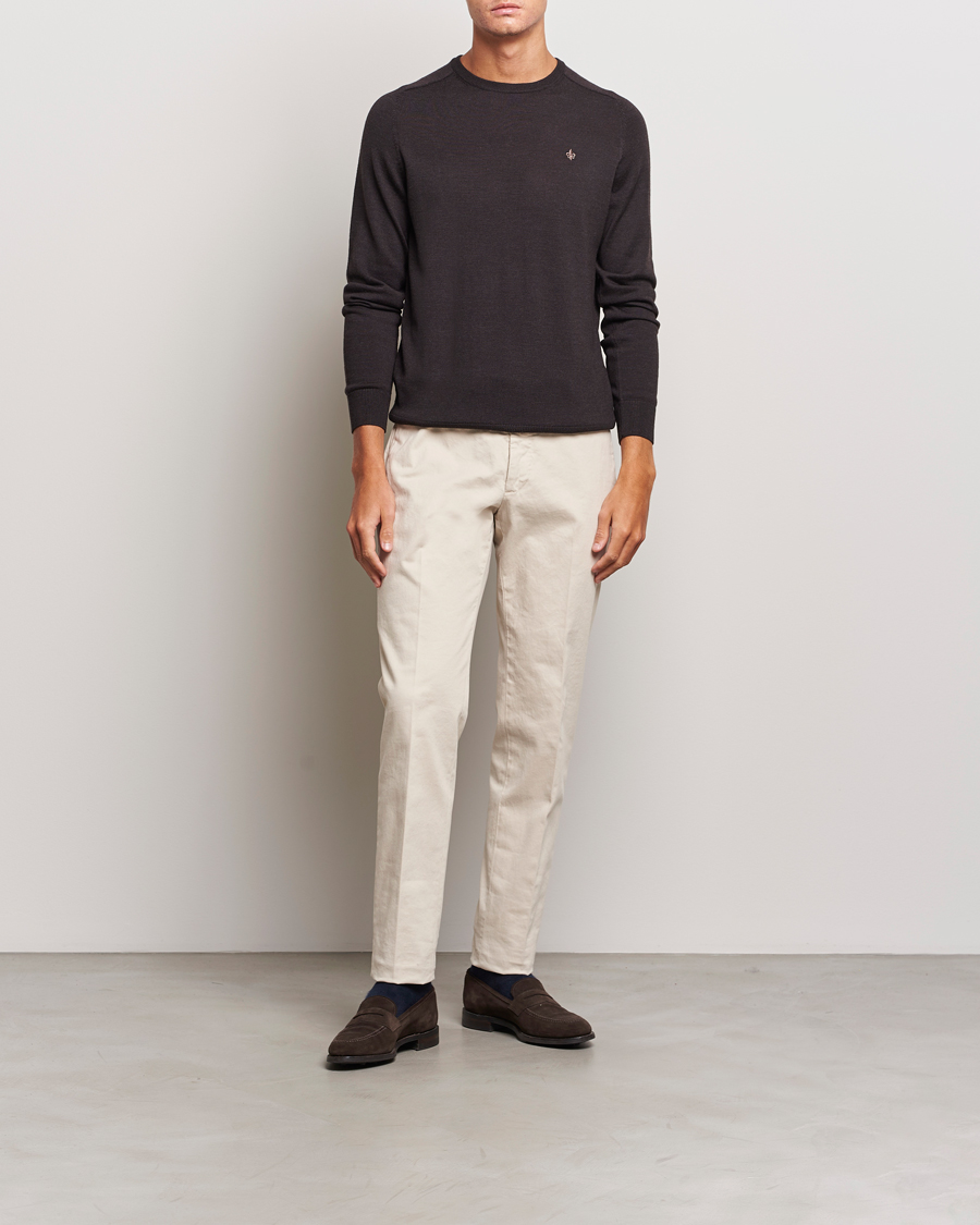 Herre | Gensere | Morris | Merino Crew Neck Pullover Brown