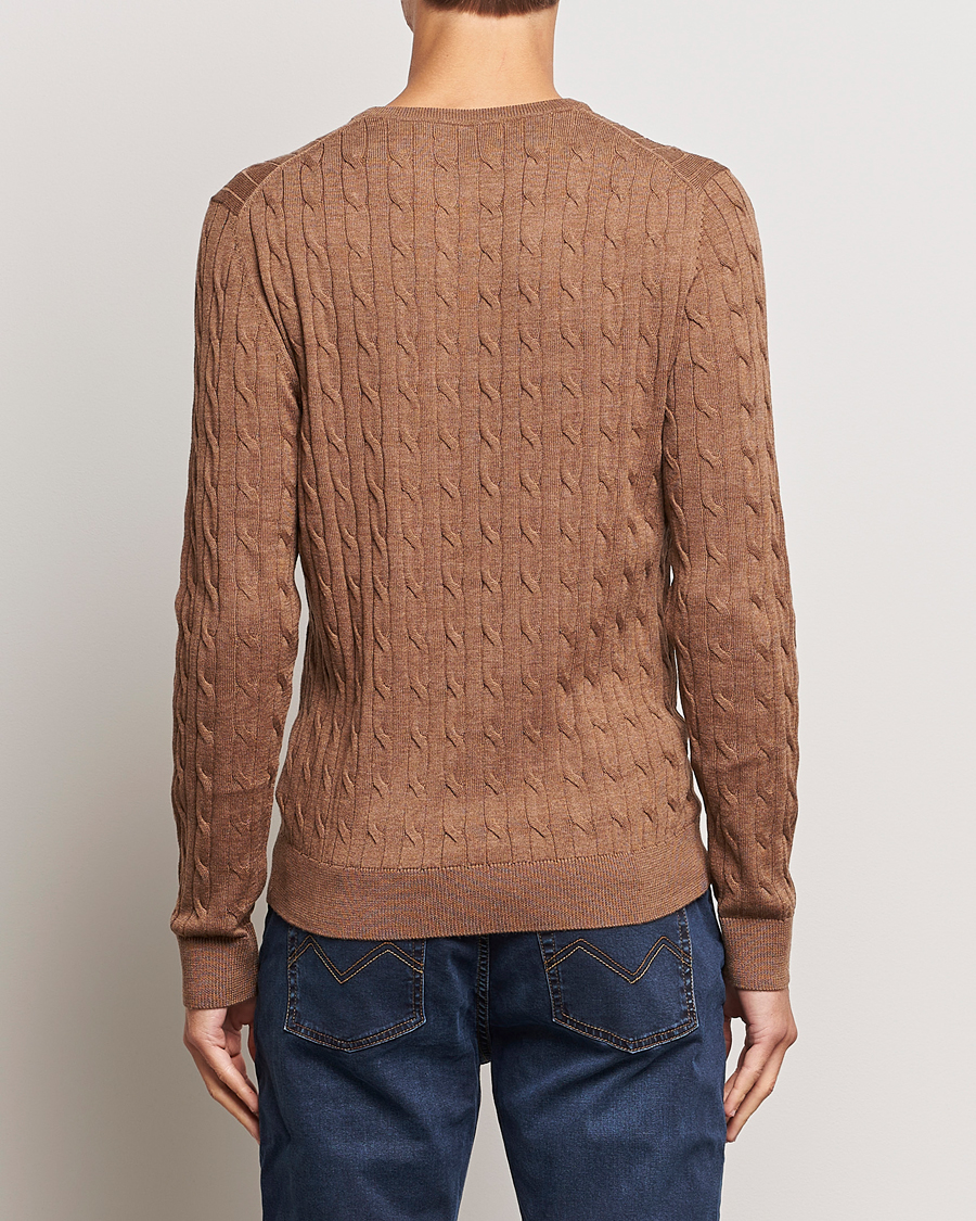 Herre | Gensere | Morris | Merino Cable Crew Neck Camel