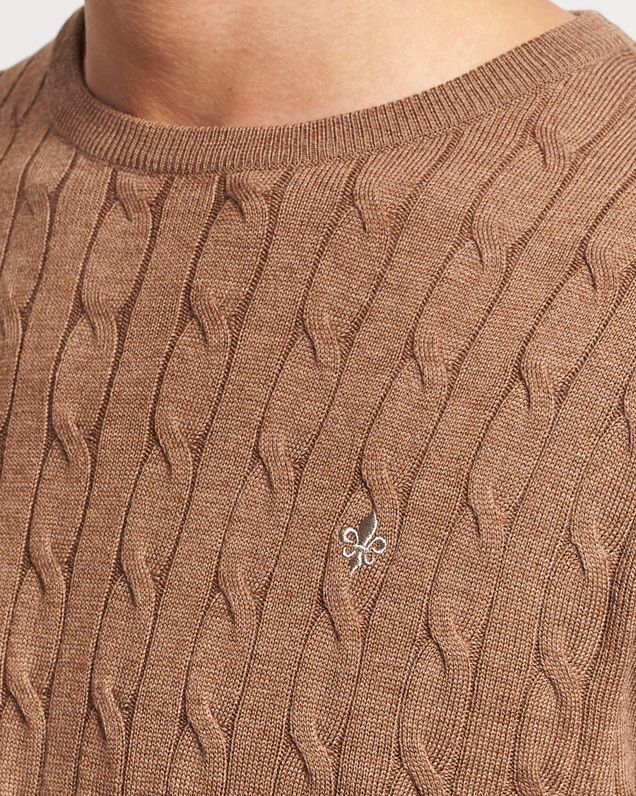 Herre | Gensere | Morris | Merino Cable Crew Neck Camel