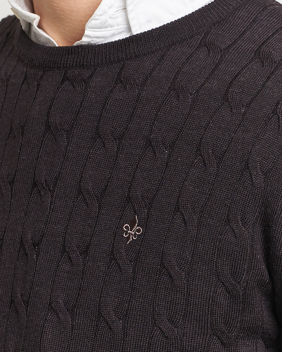 Herre | Gensere | Morris | Merino Cable Crew Neck Brown