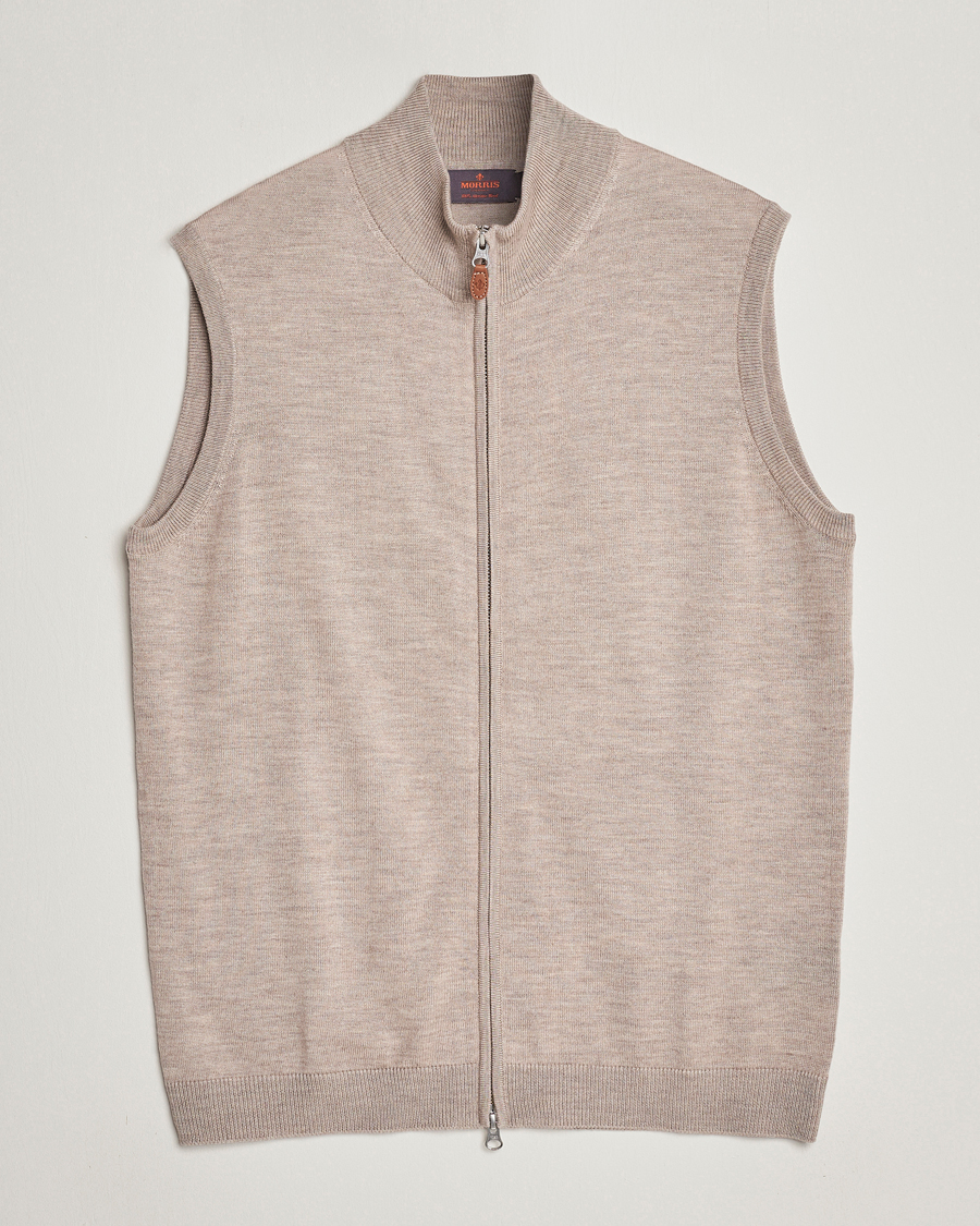 Herre | | Morris | Merino Zip Vest Khaki