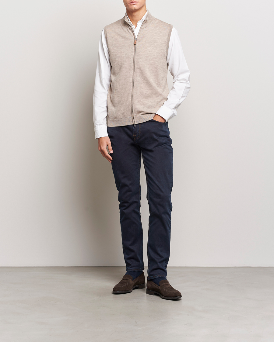 Herre | Gensere | Morris | Merino Zip Vest Khaki