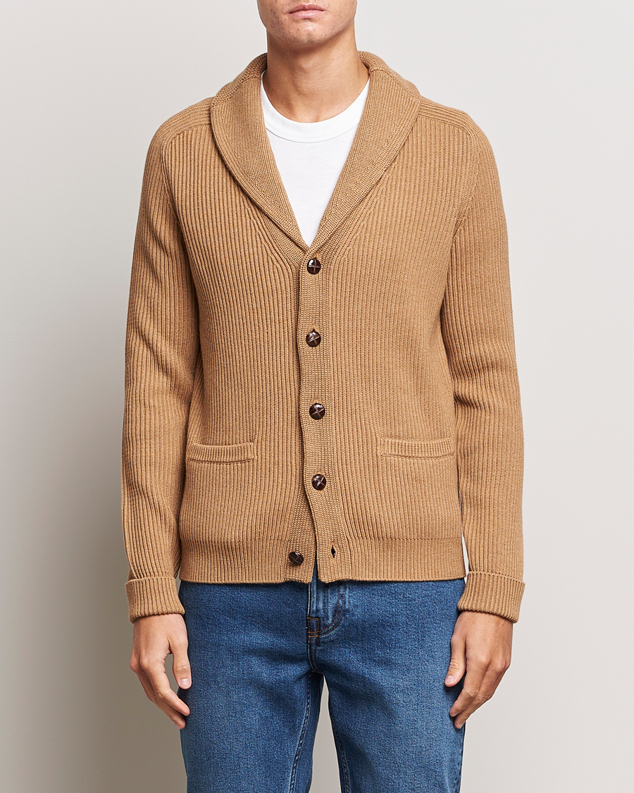 Herre | Gensere | Morris | Brayden Shawl Cardigan Camel