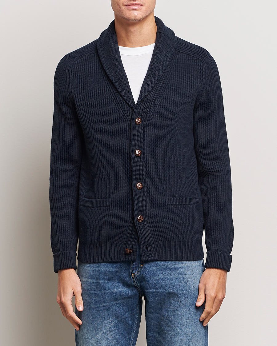 Herre | Gensere | Morris | Brayden Shawl Cardigan Navy