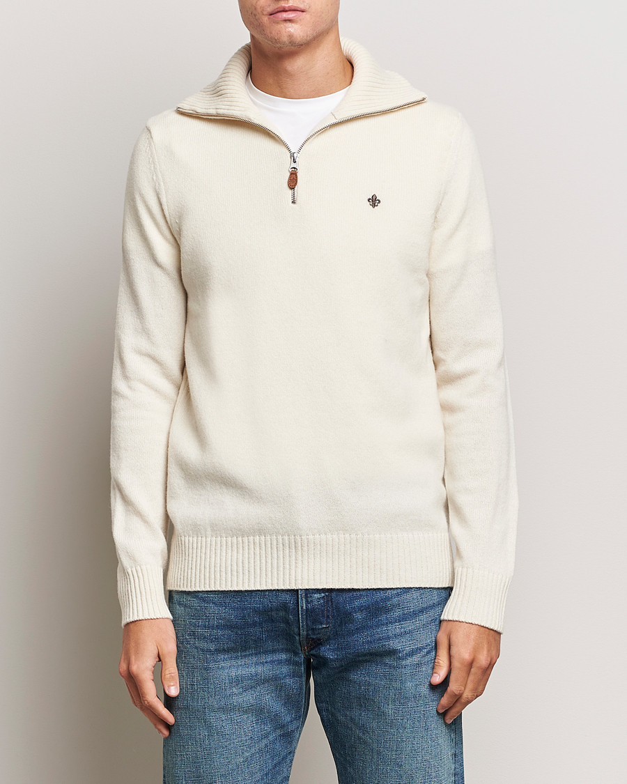 Herre | Gensere | Morris | Newton Half Zip Off White