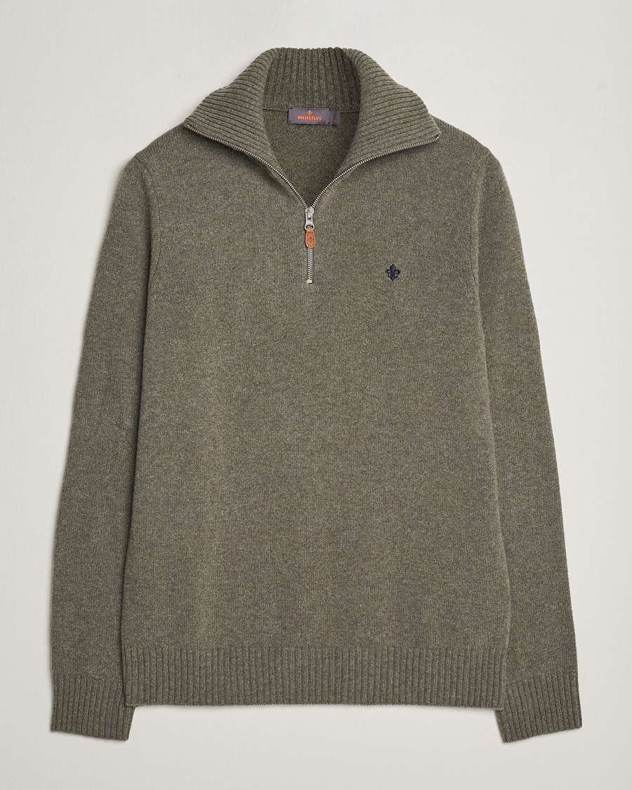 Herre | Gensere | Morris | Newton Half Zip Olive