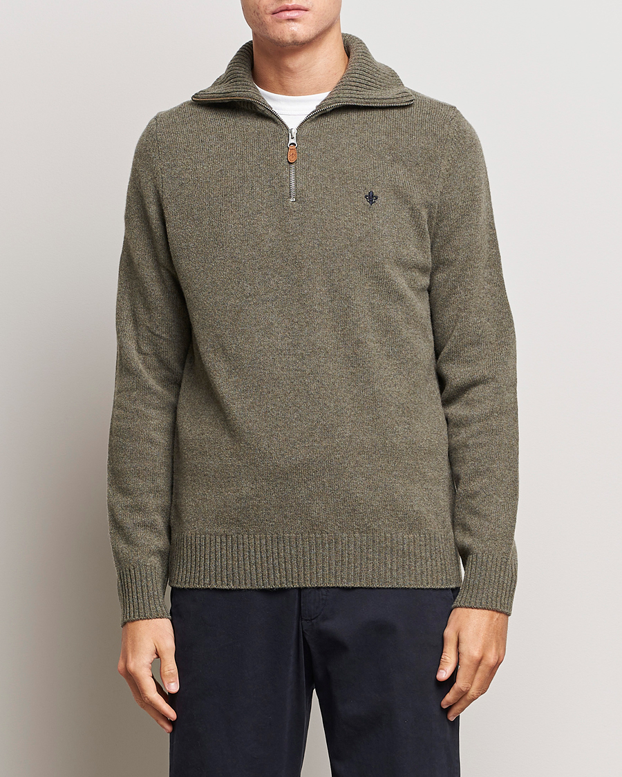 Herre | Gensere | Morris | Newton Half Zip Olive