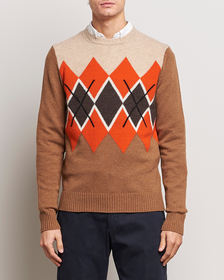 Herre |  | Morris | Ayle Argyle Crew Neck Camel