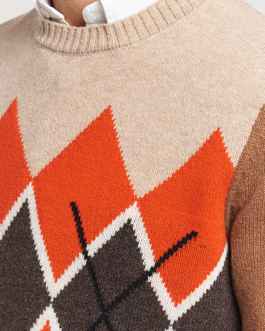 Herre | Gensere | Morris | Ayle Argyle Crew Neck Camel