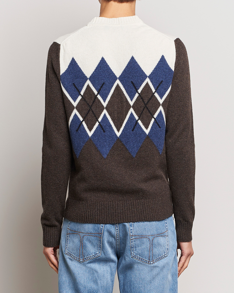 Herre | Gensere | Morris | Ayle Argyle Crew Neck Brown