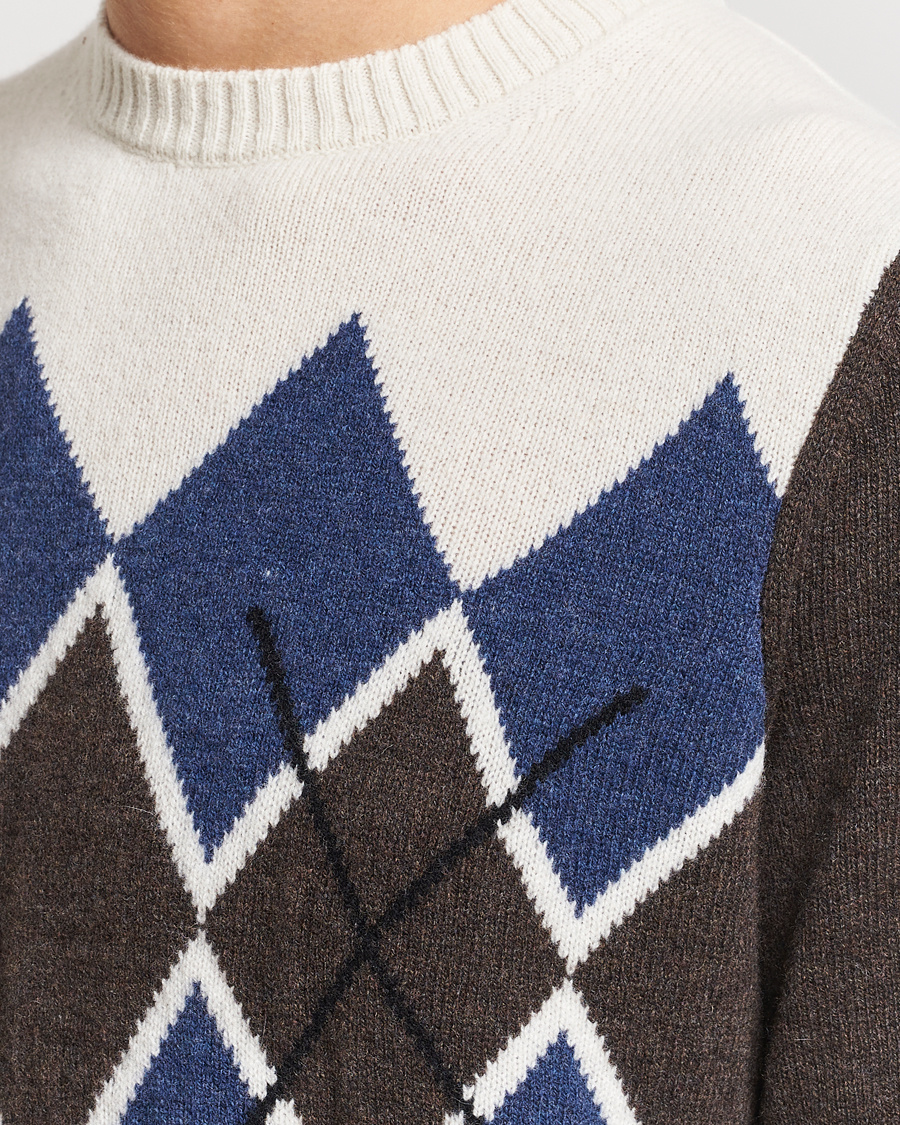 Herre | Gensere | Morris | Ayle Argyle Crew Neck Brown