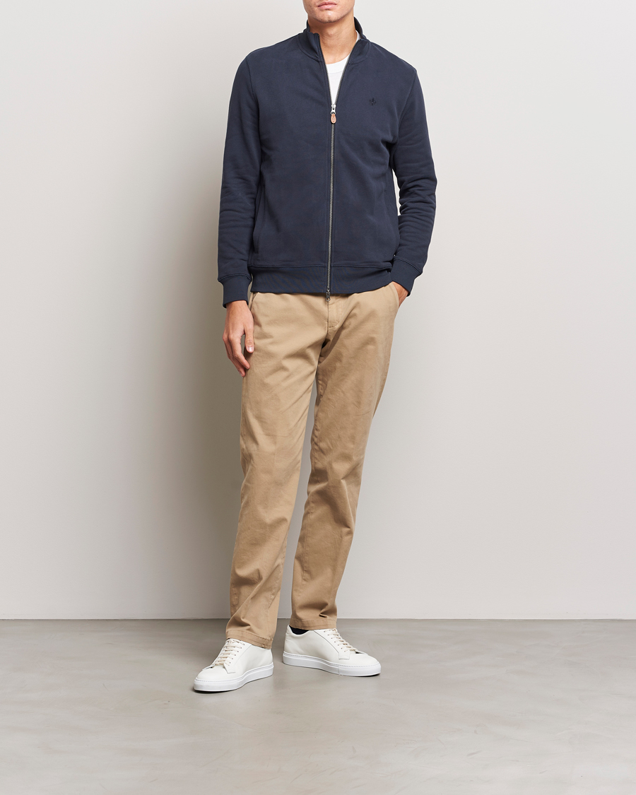 Herre | Gensere | Morris | Warren Sweat Zip Cardigan Old Blue