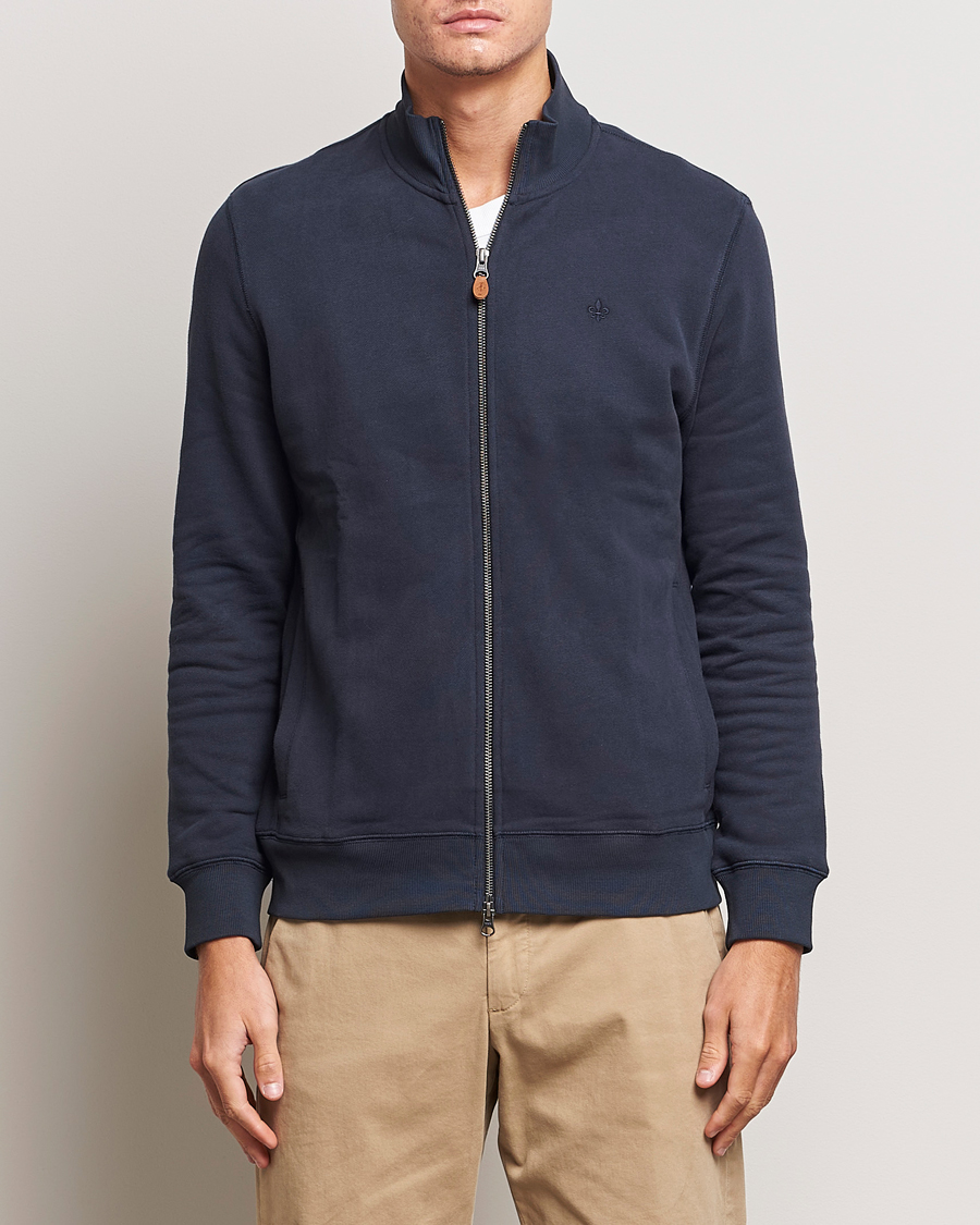Herre |  | Morris | Warren Sweat Zip Cardigan Old Blue