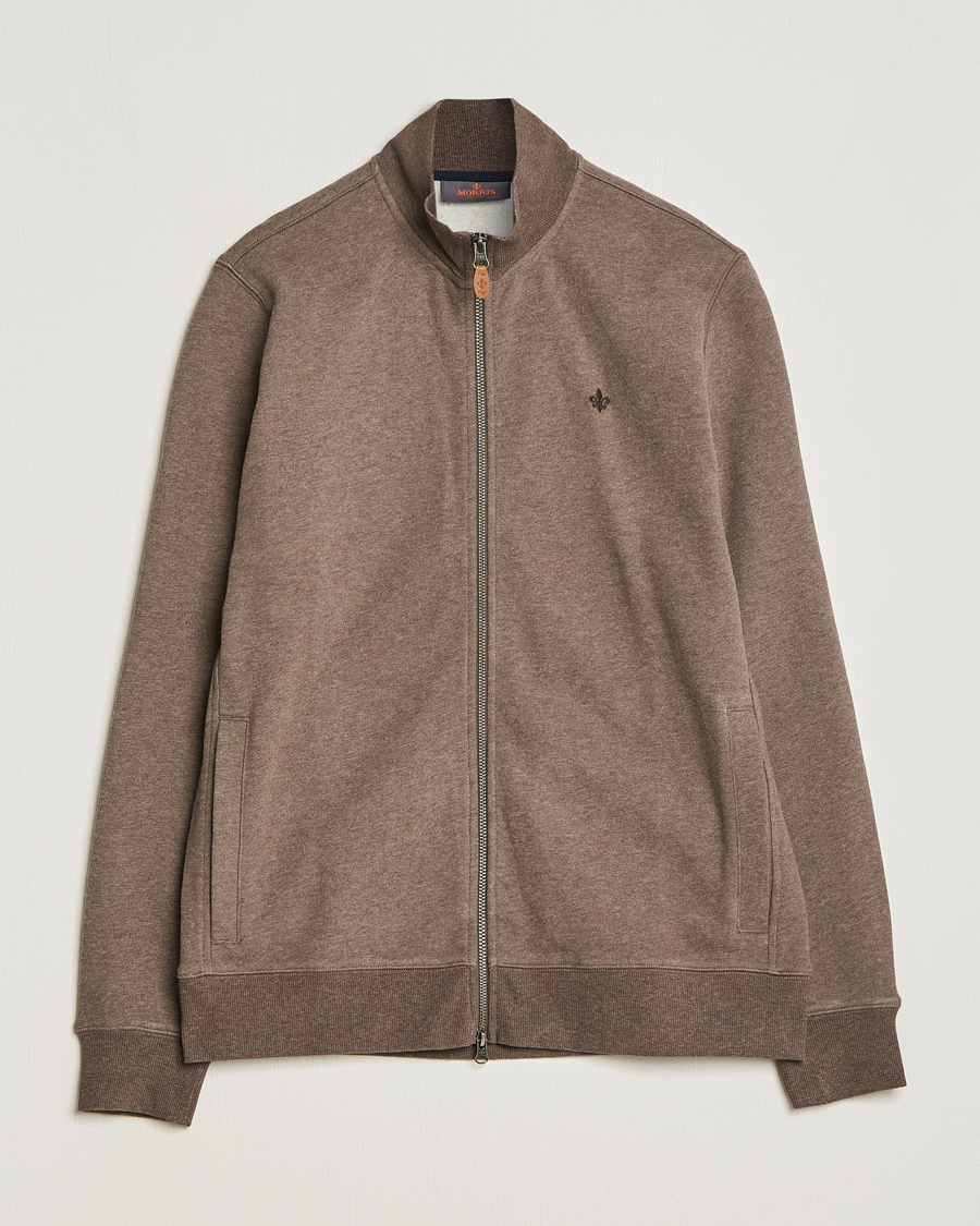 Herre | Gensere | Morris | Warren Sweat Zip Cardigan Brown