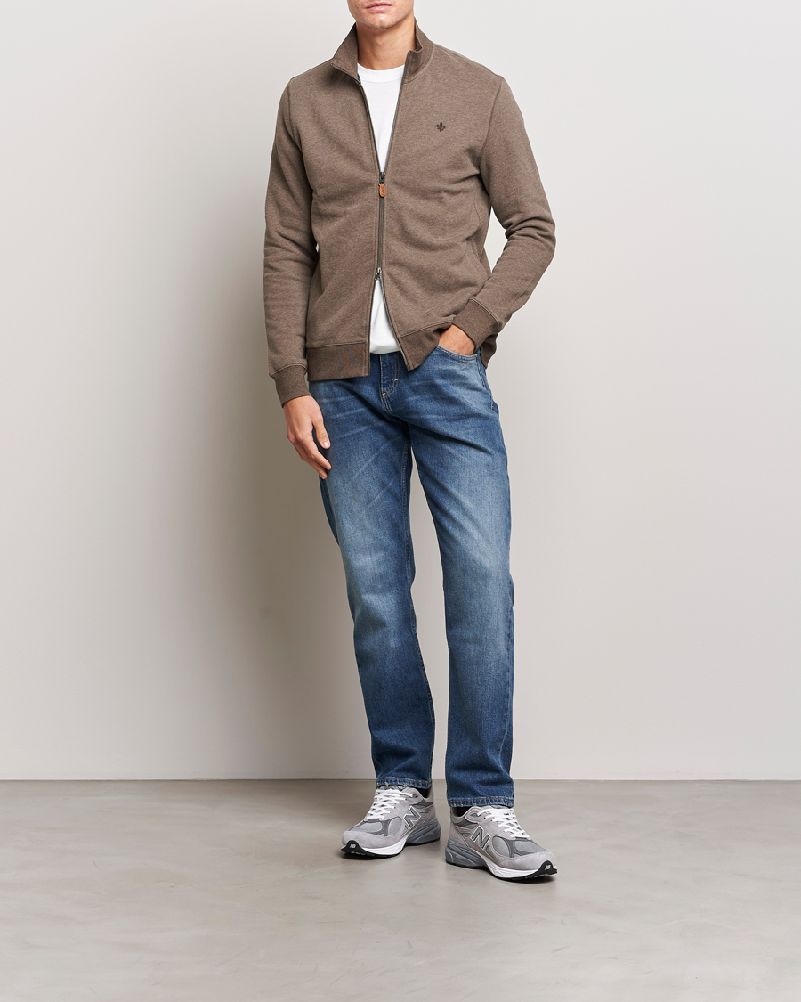 Herre | Gensere | Morris | Warren Sweat Zip Cardigan Brown