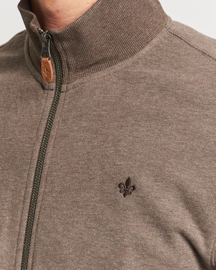 Herre | Gensere | Morris | Warren Sweat Zip Cardigan Brown