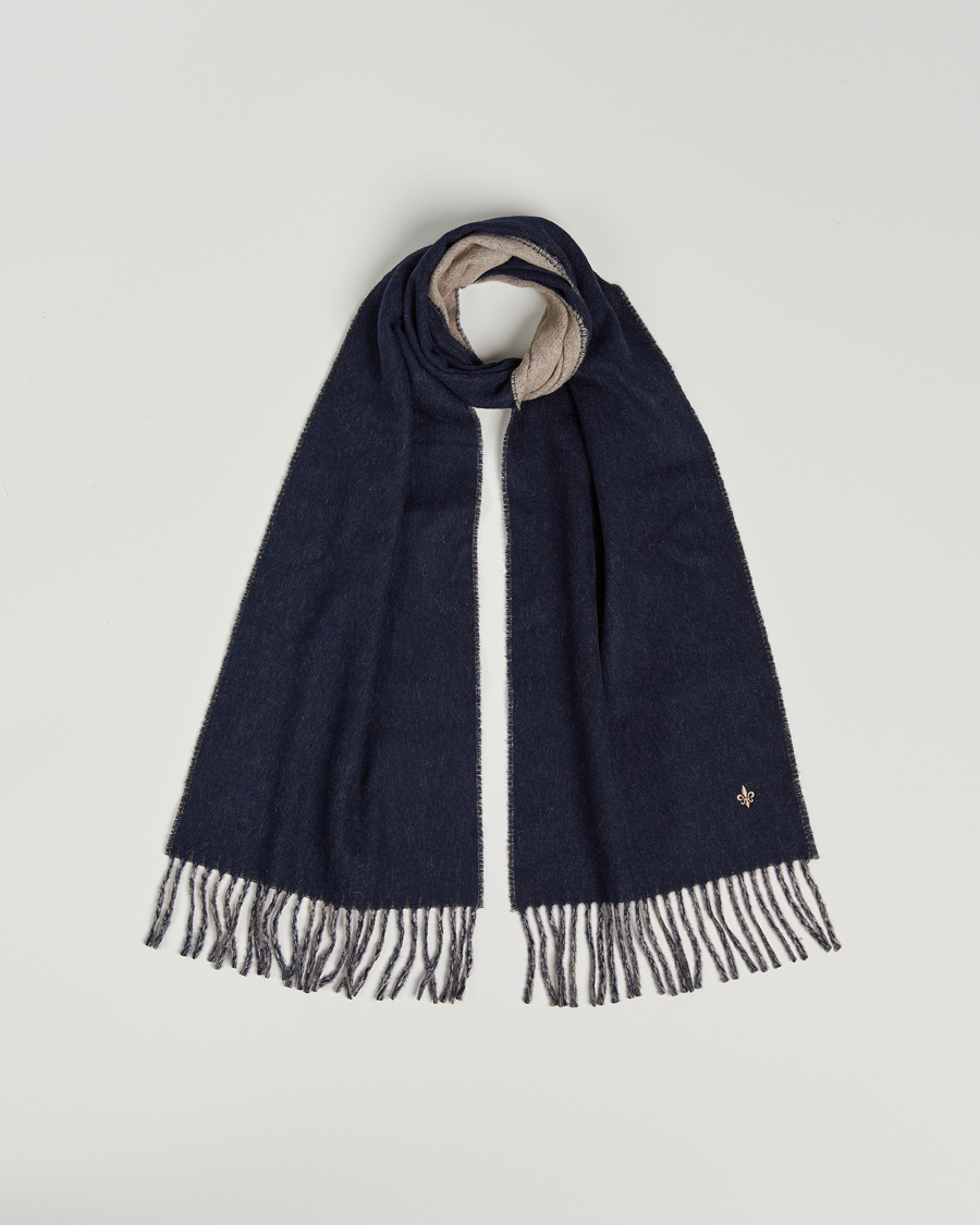 Herre | Morris Double Face Wool Scarf Navy | Morris | Double Face Wool Scarf Navy