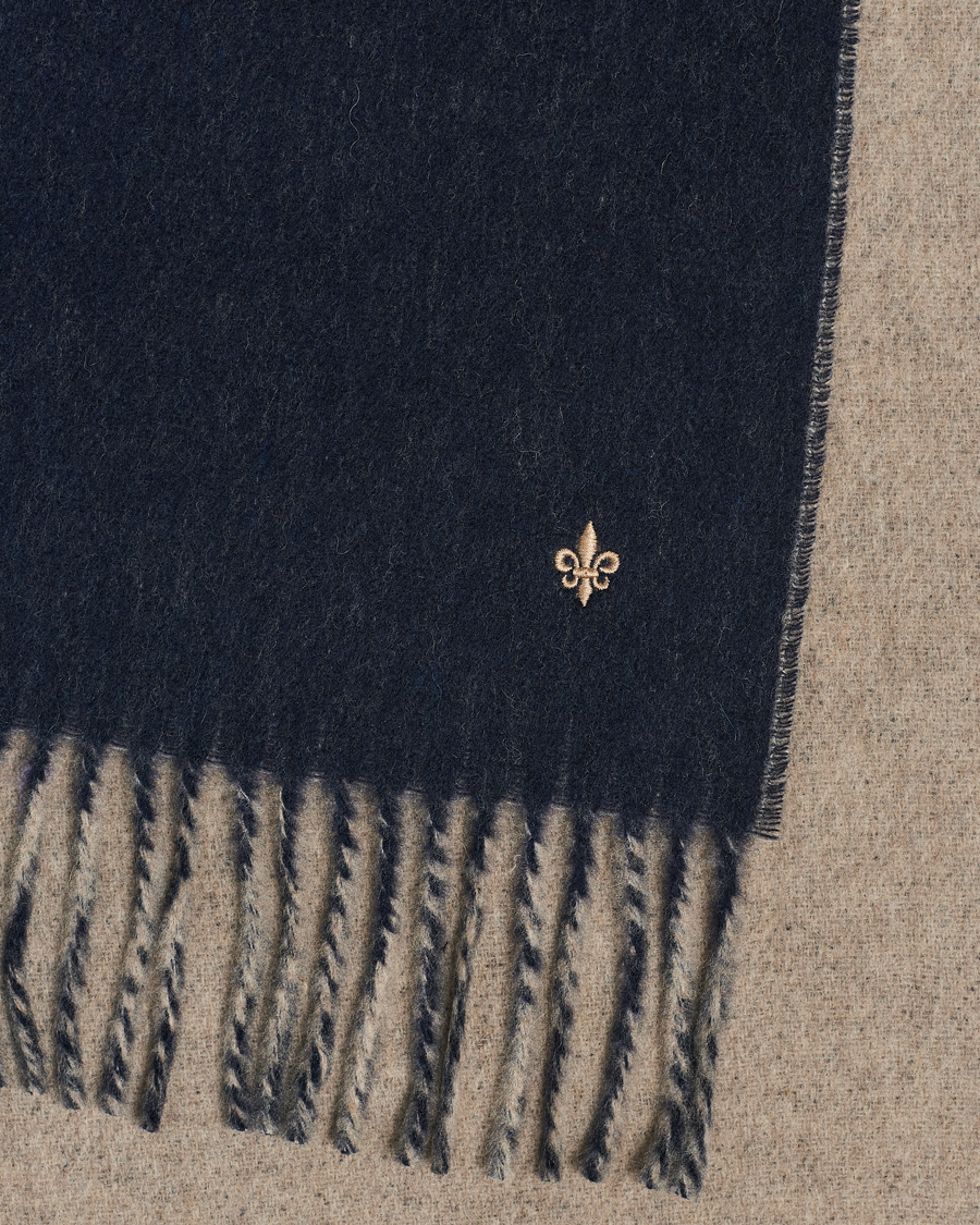 Herre | Morris Double Face Wool Scarf Navy | Morris | Double Face Wool Scarf Navy