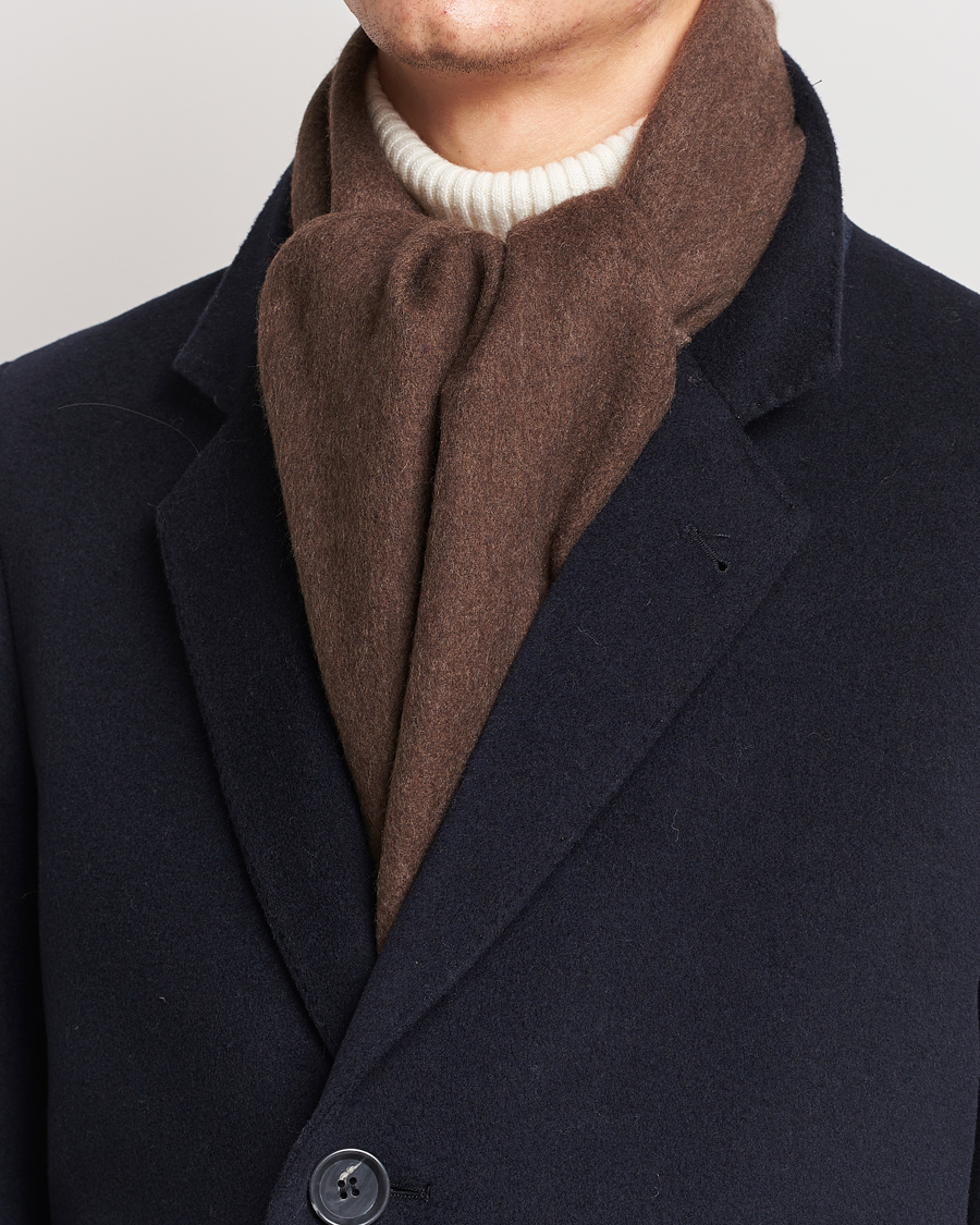 Herre |  | Morris | Double Face Wool Scarf Brown