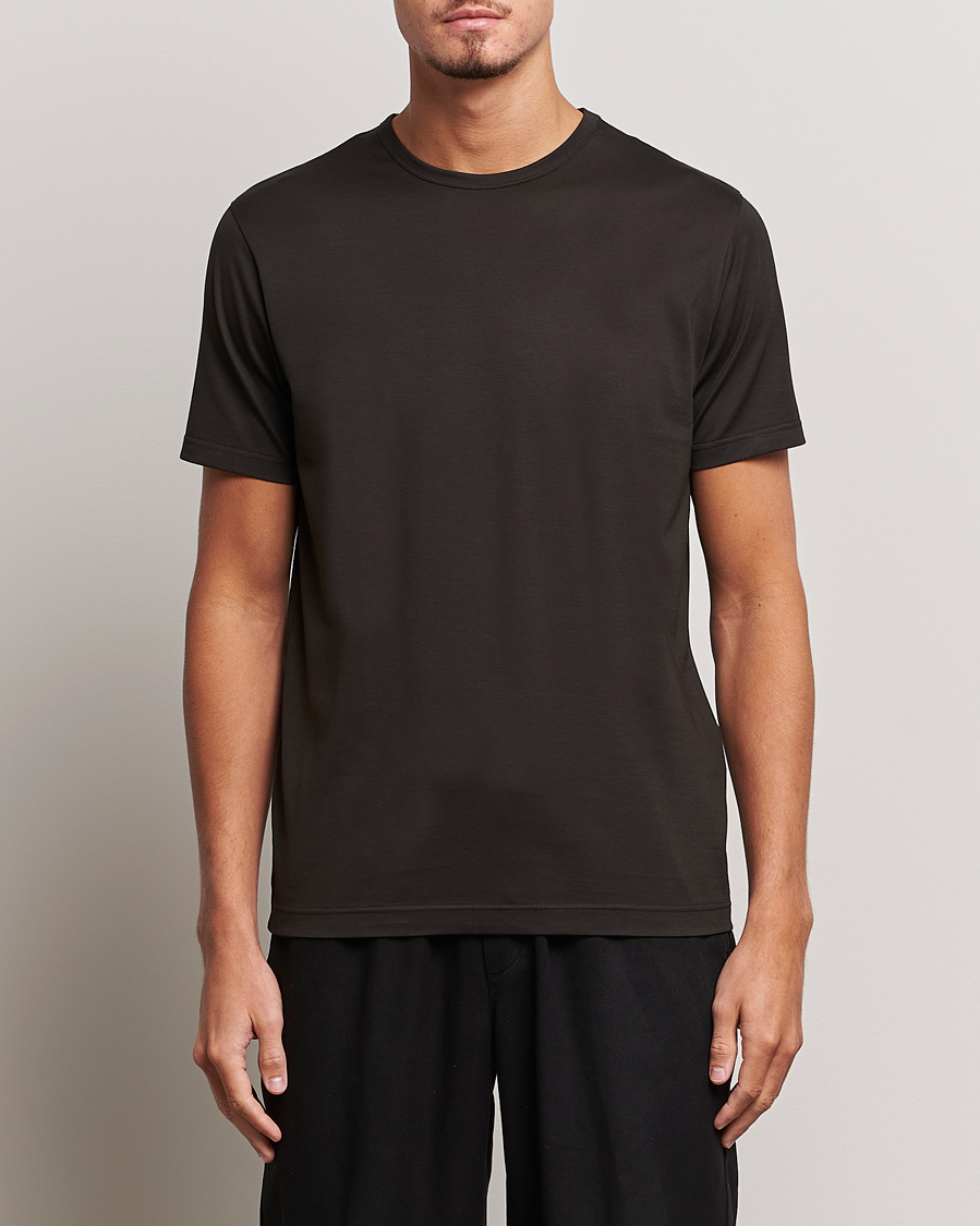 Herre |  | Sunspel | Crew Neck Cotton Tee Coffee