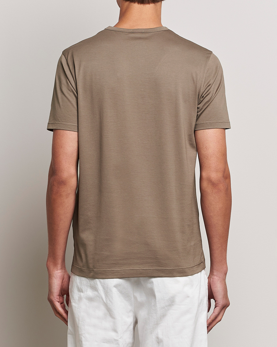 Herre | T-Shirts | Sunspel | Crew Neck Q82 Cotton T-Shirt Cedar